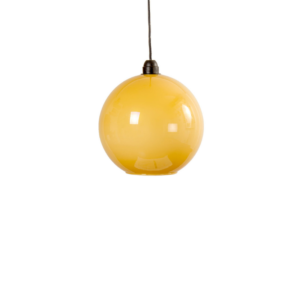 Yellow Opaline Glass Ceiling Lamp, 1960s