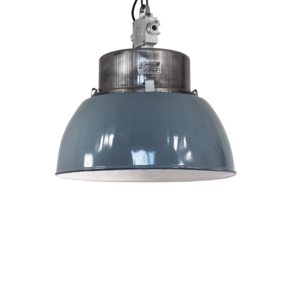 Large Vintage Polish Industrial Pendant Lamp from Mesko