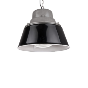 Vintage Industrial Lamp with Prismatic Glass from Poland, 1970s, Loft Style