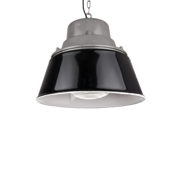 Vintage Industrial Lamp with Prismatic Glass from Poland, 1970s, Loft Style