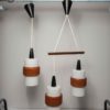 Set of Scandinavian opaline chandeliers 1960