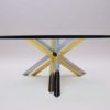 Bicolor Massive Brass and Chrome Coffee Table by Romeo Rega, 1970s
