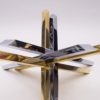 Bicolor Massive Brass and Chrome Coffee Table by Romeo Rega, 1970s