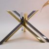 Bicolor Massive Brass and Chrome Coffee Table by Romeo Rega, 1970s