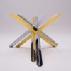 Bicolor Massive Brass and Chrome Coffee Table by Romeo Rega, 1970s