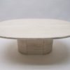 Oval Traventine Midcentury Coffee Table from Italy, 1960s