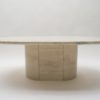 Oval Traventine Midcentury Coffee Table from Italy, 1960s