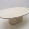 Oval Traventine Midcentury Coffee Table from Italy, 1960s