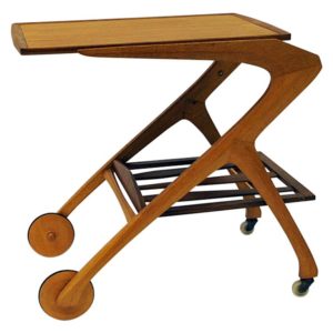 Teak and Oak Trolley by Arne Fregnell for NC Möbler 1959, Sweden