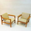 Danish pair of teak armchairs mod 227 by Børge Mogensen 1960s