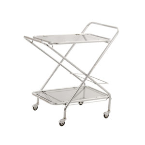 Glass and Tubular Steel Bar Cart, 1960s