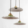 Small French Green Ceiling Lamp, 1950s