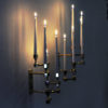 Swedish Brass five arm wall candelabrum pair by Lars Bergsten for Gusum 1990s