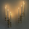 Swedish Brass five arm wall candelabrum pair by Lars Bergsten for Gusum 1990s