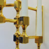 Swedish Brass five arm wall candelabrum pair by Lars Bergsten for Gusum 1990s