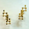 Swedish Brass five arm wall candelabrum pair by Lars Bergsten for Gusum 1990s