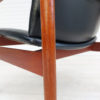 Danish armchair with stool, teak wood, original very good condition, 60s