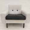 Danish armchair, 70s, completely reupholstered, KVADRAT wool, leather