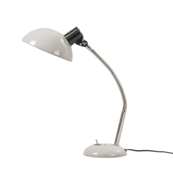 French Grey Metal Table Lamp, 1950s