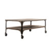 Industrial Iron Coffee Table with Wheels, 1950s