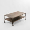 Industrial Iron Coffee Table with Wheels, 1950s