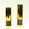 Norwegian pair of Brass and Stone vases 18-20 cmH by Saulo 1970s, Norway Norwegian pair of Brass and Stone vases 18-20 cmH by Saulo 1970s, Norway