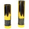Norwegian pair of Brass and Stone vases 18-20 cmH by Saulo 1970s, Norway Norwegian pair of Brass and Stone vases 18-20 cmH by Saulo 1970s, Norway