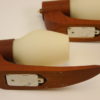 Vintage Danish teak, brass, and opal glass Wall Lamps 1960