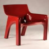 Pair of Red Vicario Lounge Chairs Design by Vico Magistretti Made by Artemide