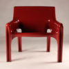 Pair of Red Vicario Lounge Chairs Design by Vico Magistretti Made by Artemide