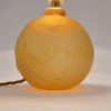 Art Deco glass table lamp geometric swirling pattern in high relief, 1930`s ca, French Art Deco glass table lamp geometric swirling pattern in high relief, 1930`s ca, French