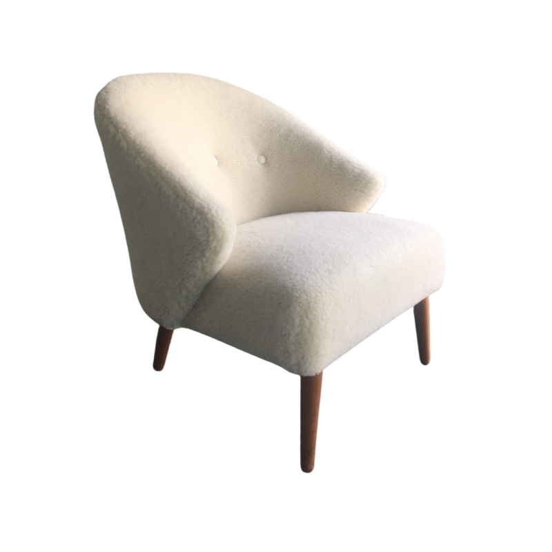 Rare Danish Mid-Century Armchair in Lambswool