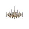 Sciolari chandelier `Chevron` large 21 lights brass & chrome, 1970`s, Italian