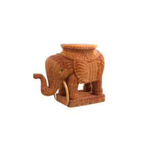 Rattan bamboo elephant side table brown (1960s)