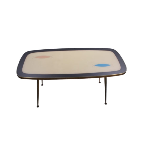 Vintage coffee table from the 60s with glass top