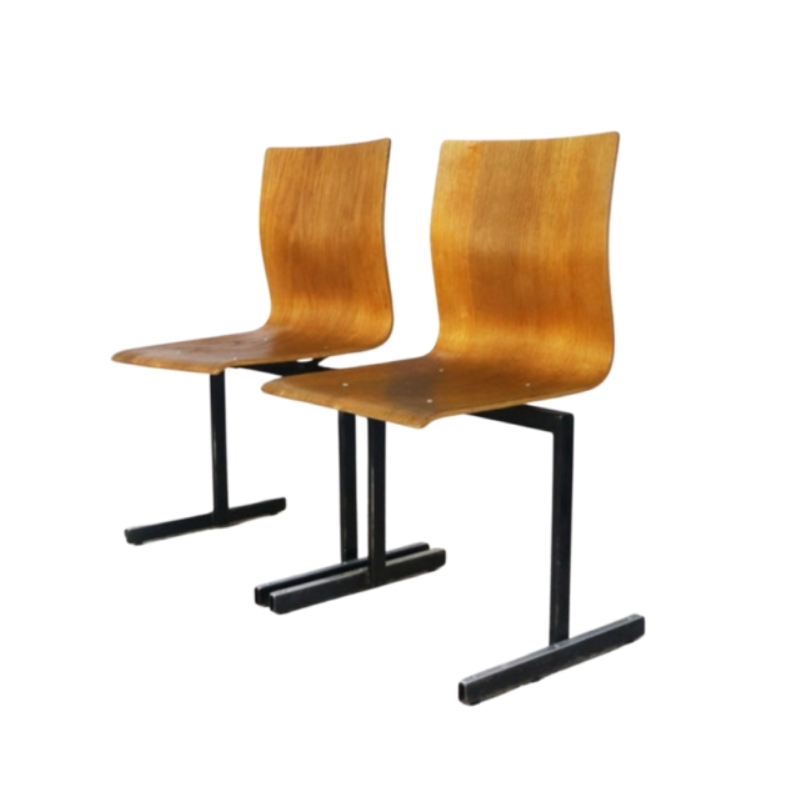 1970’s mid century Danish stackable chairs by Niels Larsen Moller (30 available)
