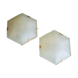 Pair of Wall sconces frosted glass with brass design by Stilnovo