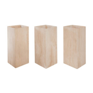 Set of Three Indoor Travertine Planters, Italy, 1970s