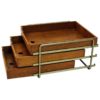 Scandinavian vintage oak Desk archives set from the 1940s