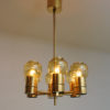 Brass and amberglass ceiling lamp mod L64 by Hans-Agne Jacobsson 1950s, Sweden
