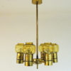 Brass and amberglass ceiling lamp mod L64 by Hans-Agne Jacobsson 1950s, Sweden