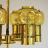 Brass and amberglass ceiling lamp mod L64 by Hans-Agne Jacobsson 1950s, Sweden