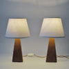 Pair of lovely Nordic brown leatherette Table lamps 1950s