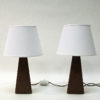 Pair of lovely Nordic brown leatherette Table lamps 1950s