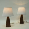 Pair of lovely Nordic brown leatherette Table lamps 1950s