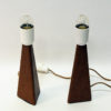 Pair of lovely Nordic brown leatherette Table lamps 1950s