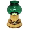 Norwegian vintage Odel Brass Candleholder with green glass shade 1960s