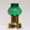 Norwegian vintage Odel Brass Candleholder with green glass shade 1960s