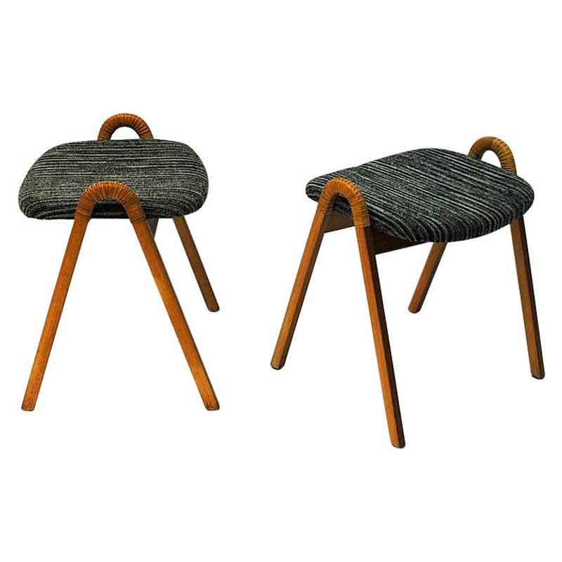 Midcentury stools by Møre Lenestolfabrikk 1950s, Norway – 2 pcs