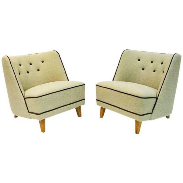 Lovely pair of Norwegian Easy chairs by Møller & Stokke 1940s Lovely pair of Norwegian Easy chairs by Møller & Stokke 1940s